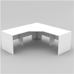 OM 3 PIECE CORNER DESK 1800/1800W X 700D X 720MMH ALL WHITE