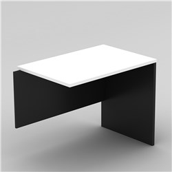 OM DESK RETURN 900W X 450D X 720MMH WHITE AND CHARCOAL