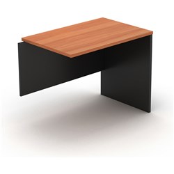 OM DESK RETURN 1200W X 600D X 720MMH CHERRY AND CHARCOAL