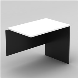 OM DESK RETURN 1200W X 600D X 720MMH WHITE AND CHARCOAL
