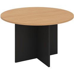 OM ROUND MEETING TABLE 900 DIAMETER X 720MMH BEECH AND CHARCOAL