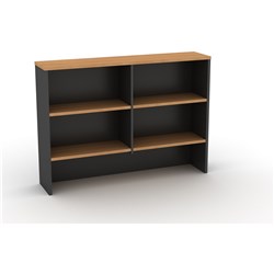 OM OVERHEAD HUTCH 1200W X 325D X 1080MMH BEECH AND CHARCOAL