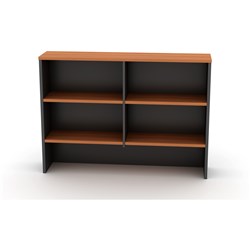 OM OVERHEAD HUTCH 1200W X 325D X 1080MMH CHERRY AND CHARCOAL