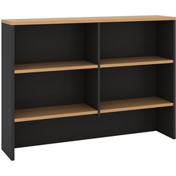 OM OVERHEAD HUTCH 1500W X 325D X 1080MMH BEECH AND CHARCOAL
