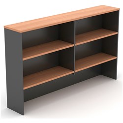 OM OVERHEAD HUTCH 1500W X 325D X 1080MMH CHERRY AND CHARCOAL