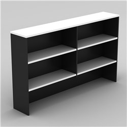 OM OVERHEAD HUTCH 1500W X 325D X 1080MMH WHITE AND CHARCOAL