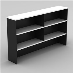 OM OVERHEAD HUTCH 1800W X 325D X 1080MMH WHITE AND CHARCOAL