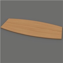 OM BOAT SHAPE BOARDROOM TABLE TOP ONLY 2400W X 1200MMD BEECH