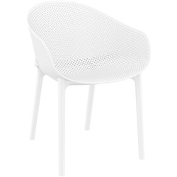 SKY HOSPITALITY TUB CHAIR HEAVY DUTY INDOOR OUTDOOR USE POLYPROPYLENE WHITE