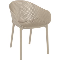 SKY HOSPITALITY TUB CHAIR HEAVY DUTY INDOOR OUTDOOR USE POLYPROPYLENE TAUPE
