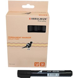 BIBBULMUN EVERYDAY PERMANENT MARKER BULLET 1-3MM BLACK