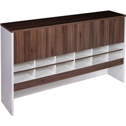 OM PREMIER PIGEON HOLE HUTCH + STORAGE 1800W X 370D X 1080MMH CASNAN AND WHITE