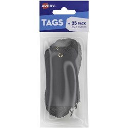 AVERY SCALLOP TAGS 85X45MM BLACK PACK OF 25