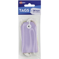 AVERY SCALLOP TAGS 96X48MM PASTEL MULTI-COLOUR PACK OF 24