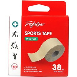 TRAFALGAR SPORTS TAPE MEDIUM 38MM X 15M BEIGE