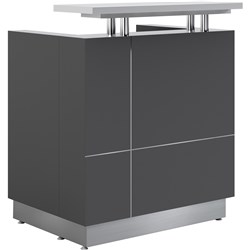 RECEPTIONIST COUNTER 880W X 690D X 1150MMH METALLIC GREY