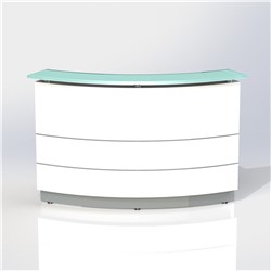 POLARIS RECEPTION COUNTER 1800W X 805D X 1120MMH GLOSS WHITE