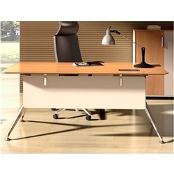 POTENZA STRAIGHT DESK 1600W X 800D X 750MMH VIRGINIA WALNUT AND WHITE