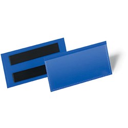 DURABLE DOCUMENT POUCH MAGNETIC 53 X 110MM BLUE PACK OF 50