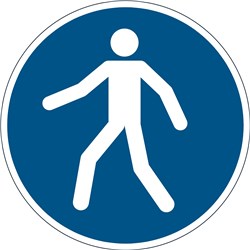 DURABLE MARKING SIGN USE WALKWAY 430MM BLUE