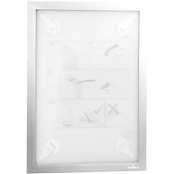 DURABLE DURAFRAME WALLPAPER WITH ADHESIVE STRIPS A4 SILVER