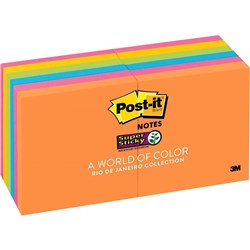 POST-IT 654-12SSUC SUPER STICKY NOTES 76MMX76MM ENERGY BOOST PACK OF 12