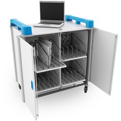 LAPCABBY 20 DEVICE VERTICAL LAPTOP CHARGING TROLLEY WHITE