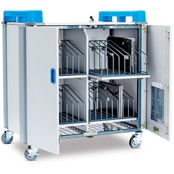 LAPCABBY 32 DEVICE VERTICAL LAPTOP CHARGING TROLLEY WHITE
