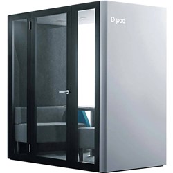 INAPOD ACOUSTIC OFFICE POD SERIES 1 - DOUBLE POD 2200W 1200D X 2170MMH SILVER
