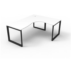 RAPIDLINE DELUXE INFINITY CORNER WORKSTATION LOOP LEG 1500/1500WX750MMD WHITE/BLACK