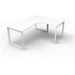RAPIDLINE DELUXE INFINITY CORNER WORKSTATION LOOP LEG 1800/1500WX750MMD WHITE/WHITE