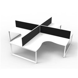 RAPIDLINE DELUXE INFINITY CORNER WORKSTATION LOOP LEG + SCREEN 3000/3000MMW WHITE/WHT