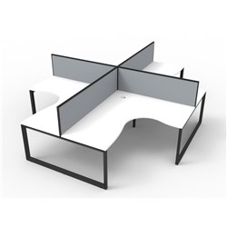 RAPIDLINE DELUXE INFINITY CORNER WORKSTATION LOOP LEG + SCREEN 3600/3000MMW WHITE/BLK