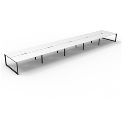 RAPIDLINE DELUXE INFINITY DESK LOOP LEG DOUBLE SIDED 10 PERSON 6000WX1530MMD WHITE/BLK