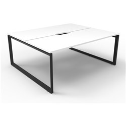 RAPIDLINE DELUXE INFINITY DESK LOOP LEG DOUBLE SIDED 2 PERSON 1200WX1530DX730MMH WHITE/BLACK