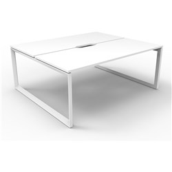 RAPIDLINE DELUXE INFINITY DESK LOOP LEG DOUBLE SIDED 2 PERSON 1800WX1530DX730MMH WHITE/WHITE