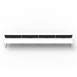 RAPIDLINE DELUXE INFINITY DESK LOOP LEG DOUBLE SIDED + SCREEN 8 PERSON 7200MMW WHITE/WHITE