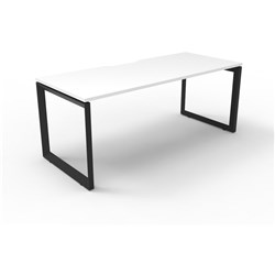 RAPIDLINE DELUXE INFINITY DESK LOOP LEG SINGLE SIDED 1800W X 750D X 730MMH WHITE/BLACK