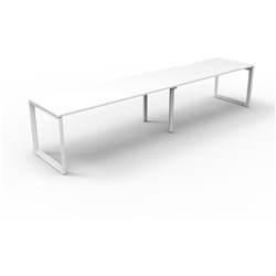 RAPIDLINE DELUXE INFINITY DESK LOOP LEG SINGLE SIDED 2 PERSON 2400WX750DX730MMH WHITE/WHITE