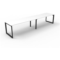 RAPIDLINE DELUXE INFINITY DESK LOOP LEG SINGLE SIDED 2 PERSON 3000WX750DX730MMH WHITE/BLACK