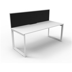 RAPIDLINE DELUXE INFINITY DESK LOOP LEG SINGLE SIDED + SCREEN 1500WX750DX1200MMH WHITE/WHITE