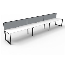 RAPIDLINE DELUXE INFINITY DESK LOOP LEG SINGLE SIDED + SCREEN 3 PERSON 4500MMW WHITE/BLACK