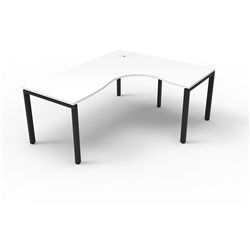 RAPIDLINE DELUXE INFINITY CORNER WORKSTATION PROFILE LEG 1800/1800MMW WHITE/BLACK