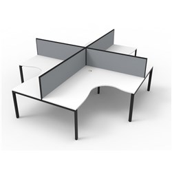 RAPIDLINE DELUXE INFINITY CORNER WORKSTATION PROFILE LEG +SCREEN 3030/3030MMW WHITE/BLK