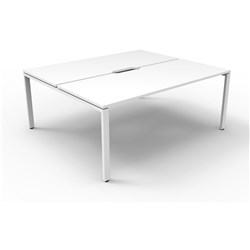 RAPIDLINE DELUXE INFINITY DESK PROFILE LEG DOUBLE SIDED 2 PERSON 1500MMW WHITE/WHITE