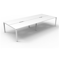 RAPIDLINE DELUXE INFINITY DESK PROFILE LEG DOUBLE SIDED 4 PERSON 3600MMW WHITE/WHITE