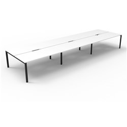 RAPIDLINE DELUXE INFINITY DESK PROFILE LEG DOUBLE SIDED 6 PERSON 4500MMW WHITE/BLACK