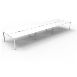 RAPIDLINE DELUXE INFINITY DESK PROFILE LEG DOUBLE SIDED 6 PERSON 5400MMW WHITE/WHITE