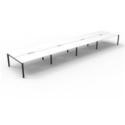 RAPIDLINE DELUXE INFINITY DESK PROFILE LEG DOUBLE SIDED 8 PERSON 4800MMW WHITE/BLACK