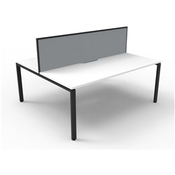 RAPIDLINE DELUXE INFINITY DESK PROFILE LEG TWO SIDED + SCREEN 2 PERSON 1500MMW WHITE/BLACK